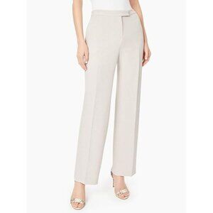 Kasper Womens Dress Pants Deep Pocket Crepe Stretch Pebble Straight Leg Taupe 18